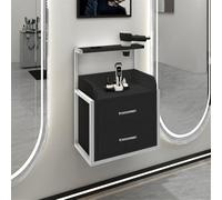 Armoires de rangement , Armoire murale de salon suspendue Station de salon de coiffure murale Station de coupe de cheveux avec tiroirs de rangement Support de sèche-cheveux for salon de beauté Chambre