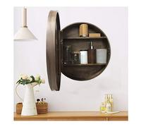 Armoires de Salle de Bain murales avec Miroir, Armoire à Pharmacie Ronde avec Miroir, Armoire à Pharmacie Suspendue avec Verre HD pour Salle de Bain, Meuble-lavabo et entrée