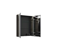 Armoires de toilette burgbad Eqio avec éclairage LED à poser et éclairage du plan de toilette, 2 portes, 650x800x170mm, SPGT065F2010, Corps: Gris brillant