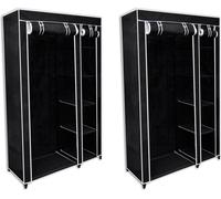 Armoires en tissu 2 pcs. noir