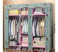 Armoires en tissu. Armoire portative en tissu, armoire, chambre à coucher, tube en acier pliable simple, renfort audacieux, double épaisseur, assemblage de tissu, cadre en acier, C cintre portable