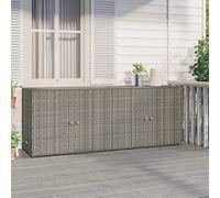 Armoires et rangement, armoires de rangement et casiers - Armoire de rangement de jardin en polyrotin gris 198 x 55,5 x 80 cm