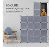 Armoires Etagères Plastiques - Penderie Plastiques - Meuble Rangement 20 Cubes - 184cm*37cm*147cm - PONCTUEL ESCARGOT