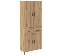 Armoires Hautes 2 pcs - Cabinet en bois Multifonctions - Chêne artisanal Bois Aggloméré et Verre B3703