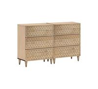 Vidaxl Armoires Latérales 2 Pcs 60x33x75 Cm Bois Massif De Manguier Marron