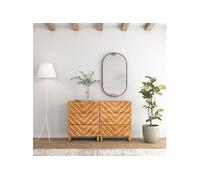 vidaXL Armoires Latérales 2 pcs, Buffets avec Pieds, Commodes de Rangement, Meubles de Salle de Séjour, Marron et Noir Bois de Manguier Massif Marron