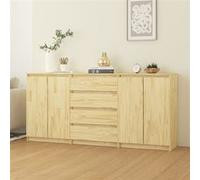 Armoires latérales 3 pcs Bois de pin massif Brun G