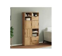 Armoires latérales 4 pcs ODDA 40x24x79 cm bois massif pin, armoire, buffet, meuble de rangement de cuisine, meuble de 3365350