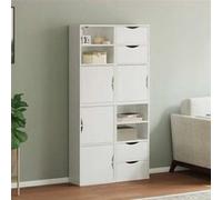 Armoires latérales 4 pcs ODDA blanc 40x24x79 cm bois massif pin