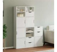 Armoires latérales 5 pcs ODDA blanc 40x24x79 cm bois massif pin