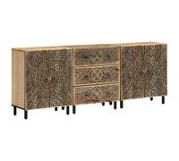 vidaXL Armoires Latérales 3 pcs, Buffets avec Portes et Tiroirs, Meubles de Rangement Salon Chambre à Coucher, Rétro, Bois 3206306