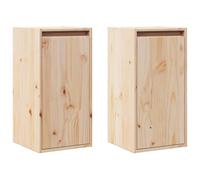 Vidaxl Armoires Murales 2 Pcs 30x30x60 Cm Bois De Pin Massif Marron