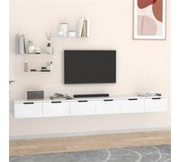 Armoires murales 2 pcs blanc 102x30x20 cm bois d ingénierie Blanc G