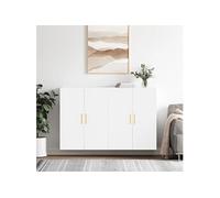 Vidaxl Armoires Murales 2 Pcs Blanc 69,5x34x90 Cm Multicolore