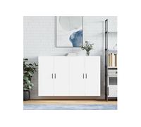 vidaXL Armoires murales suspendues flottantes 2 pièces Blanc 69,5x34x90 cm