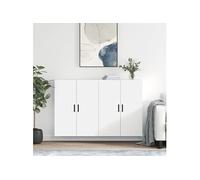Armoires murales 2 pcs blanc 69,5x34x90 cm, armoire, vitrine murale, armoire flottante, armoire de rangement, armoire de rangement avec portes