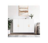 Armoires murales 2 pcs blanc 69,5x34x90 cm, armoire, vitrine murale, armoire flottante, armoire de rangement, armoire de rangement avec portes