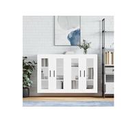 Vidaxl Armoires Murales 2 Pcs Blanc Bois D'ingénierie Blanc