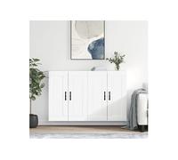 vidaXL Armoires murales 2 pcs blanc bois d'ingénierie