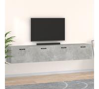 Vidaxl Armoires Murales 2pcs Gris Béton 80x35x36,5cm Bois D'ingénierie Multicolore