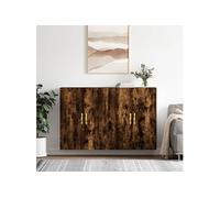vidaXL Armoires murales 2 pcs chêne fumé 69,5x34x90 cm, armoire, vitrine murale, armoire flottante, armoire de rangement chêne G