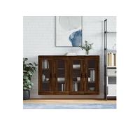vidaXL Armoires murales 2 pcs chêne marron bois d'ingénierie 3197960 Marron G