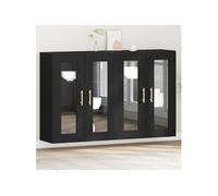 vidaXL Armoires murales 2 pcs Chêne Noir 69,5x34x90 cm Bois d'ingénierie
