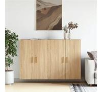 Vidaxl Armoires Murales 2 Pcs Chêne Sonoma Bois D'ingénierie Marron