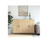 vidaXL Armoires murales 2 pcs chêne sonoma bois d'ingénierie Marron