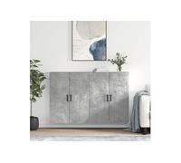vidaXL Armoires murales 2 pcs gris béton 69,5x34x90 cm, armoire, vitrine murale, armoire flottante, armoire de rangement Gris G