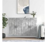 Vidaxl Armoires Murales 2 Pcs Gris Béton Bois D'ingénierie Gris