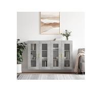 vidaXL Armoires murales 2 pcs gris béton bois d'ingénierie