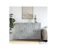 Vidaxl Armoires Murales 2 Pcs Gris Béton Bois D'ingénierie Gris