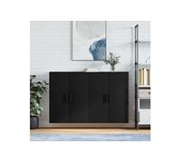 vidaXL Armoires murales 2 pcs 69,5x34x90 cm flottantes avec portes Noir