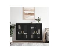 Vidaxl Armoires Murales 2 Pcs Noir Bois D'ingénierie Marron