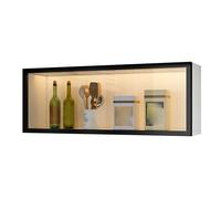 Armoires murales avec portes abattantes, Étagères de rangement sous armoire, armoires à épices avec portes vitrées, armoires murales avec portes vitrées,Mur de cuisine multifonctionnel(Gray,60cm/23.6i