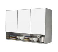 Armoires murales de cuisine, armoires de rangement en acier inoxydable avec étagères réglables, salon, salle de bain, garage, bureau, balcon, placard mural flottant, organisateur d'ustensiles de