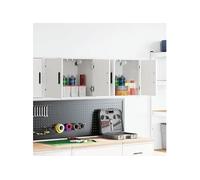vidaXL Armoires murales de garage 860644 – 2 pièces blanc en bois d'ingénierie