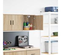 Armoires murales de garage 2 pcs noir bois d'ingénierie armoire vidaXL