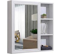 Armoires murales de Salle de Bain,Armoire de Salle de Bain Murale Armoire de Rangement de décoration Murale Rack de Rangement Ouvert HD Miroir de Maquillage pour Articles ménagers Armoire de