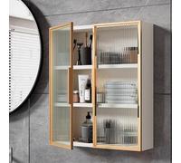 Armoires murales élégantes avec porte en verre pour cuisine, salle de bain, bureau et salle à manger. Rangement fonctionnel pour médicaments pour la décoration et l'organisation de la maison.