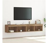 Armoires murales pour TV avec éclairage LED 2 pcs Chêne artisan 80x30x30 cm chêne G