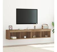 Armoires murales pour TV vidaXL avec éclairage LED 2 pcs Chêne artisan 80x30x30 cm