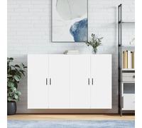 Armoires murales 2 pcs blanc bois d'ingénierie, armoire, armoire suspendue, armoire latérale, armoire de rangement, armoire murale suspendue