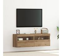 Armoires murales TV vidaXL avec éclairage LED 2 pcs Chêne artisan 60x30x40 cm