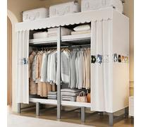 Armoires Portable,Garde-robe Rangement En Tissu Full Steel Frame Collapsible,Penderie Avec Housse 360° Fully Sealed,Porte-Vêtements De Rangement En Tissu Full Steel Frame Chambre(151cm/94.4in)