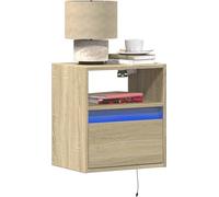 Armoires TV murales avec éclairage LED 2 unités Sonoma 41x31x45 cm