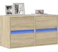 Armoires TV murales avec éclairage LED 2 unités Sonoma 41x31x45 cm