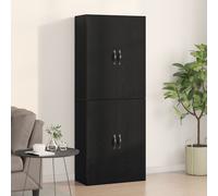 Buffet moderne - vidaXL - Bois noir - 4 portes - Finition matte - 69,5x34x180 cm