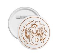 Armoiries d'Algérie Bouton Rond Support Algérie Emblème Pin Algérie Décorations, Small, Plastique